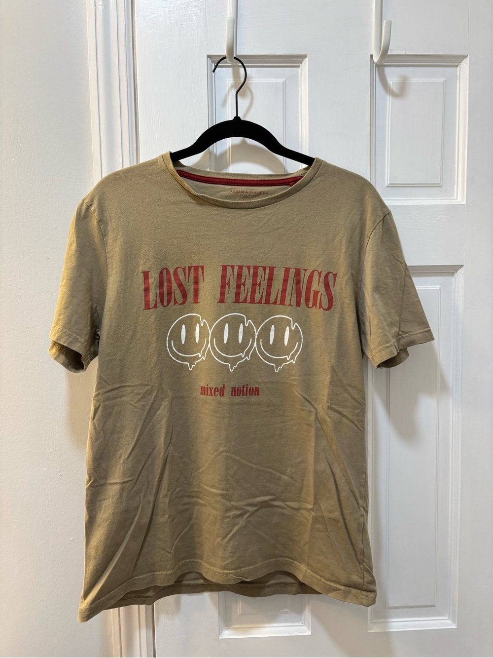 Marshalls Khaki Tee with Red Graphic "Lost Feelings"